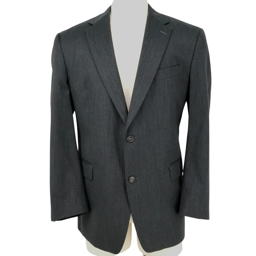 Hart Schaffner Marx 1887 Sport Coat Mens 44R Gray Wool Jacket Blazer Preppy